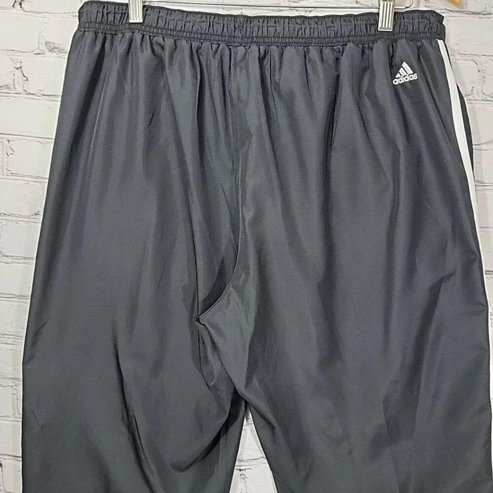 Adidas Climalite Pant Three Stripe Black Polyester Track Warm Up Pocket Lined XL